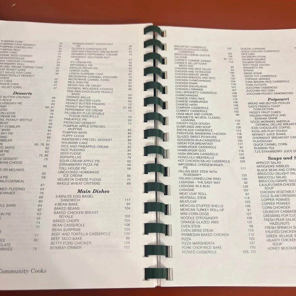 Evergreen Community Cooks Cookbook 1998 Silverton Oregon School Spiral